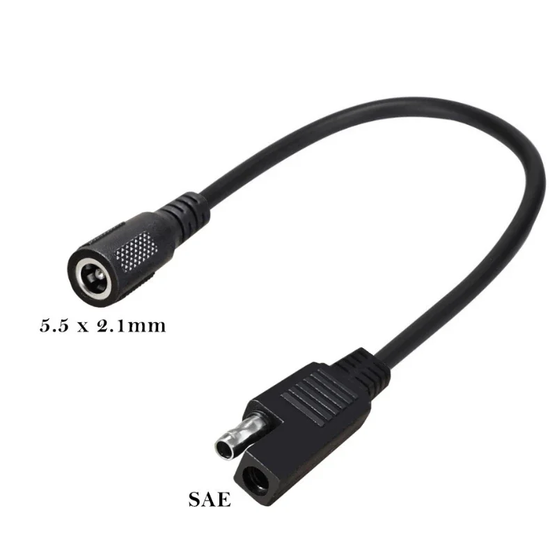Cable de alimentación SAE a DC 5,5x2,1 para paneles solares de coche y motocicleta, Cable de alimentación SAE a DC 5521, línea de alimentación SAE 5,5x2,1 - imagen 2
