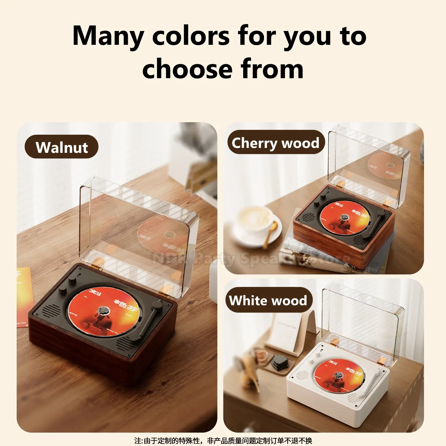 Máquina de CD ML520, altavoces inalámbricos con Bluetooth, reproductores de álbumes, fonógrafo Retro, regalo, caja de sonido acústica integrada, reproductor de música - imagen 5