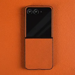 Motorola Razr 50 Ultra – Funda de Cuero Genuino con Textura Litchi