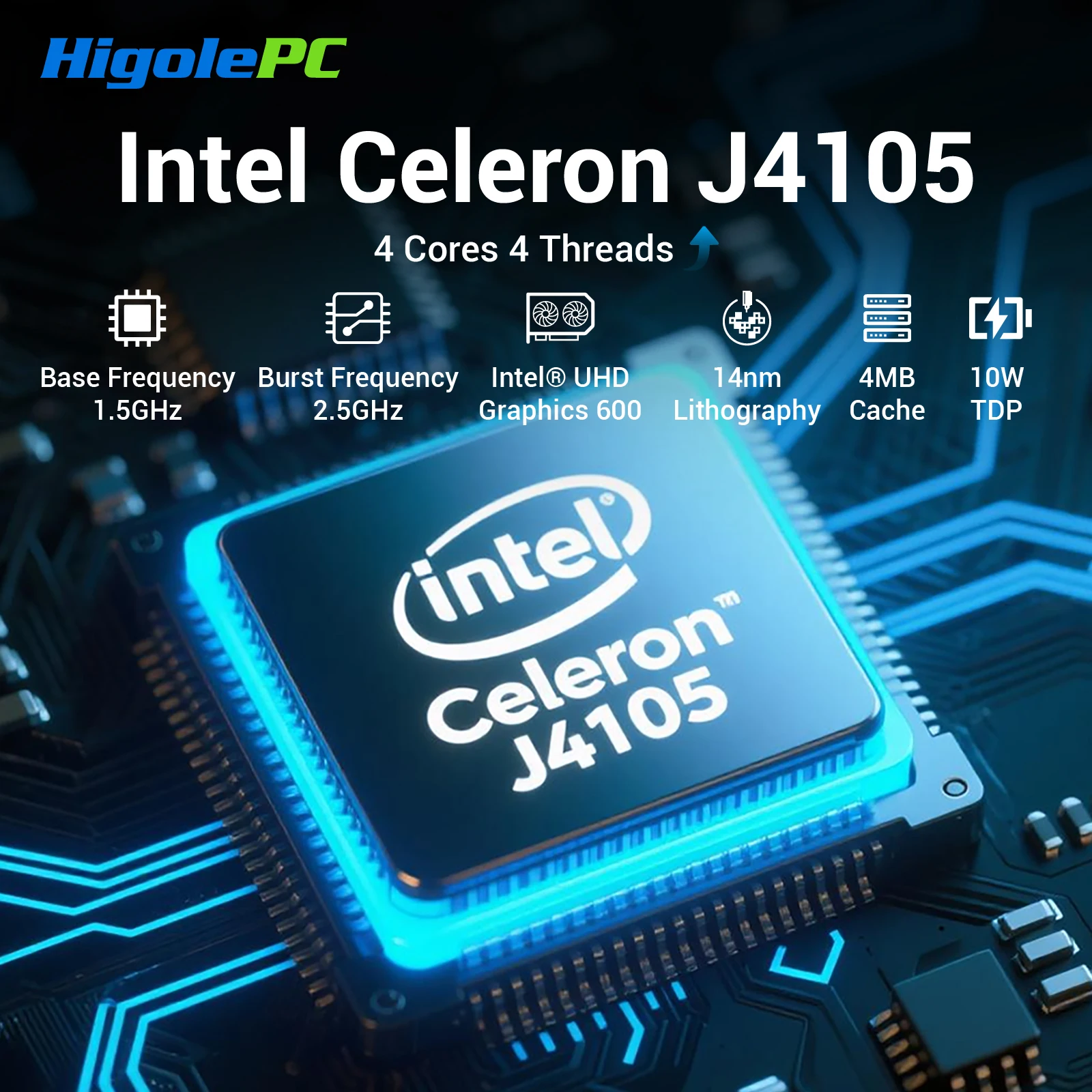 Higole PC Stick Mini PC sin ventilador Intel J4105 Windows 11 WiFi5 4/8GB 64/128/256GB ordenador portátil de escritorio 4K TV Stick PC Mini ordenadores - imagen 4