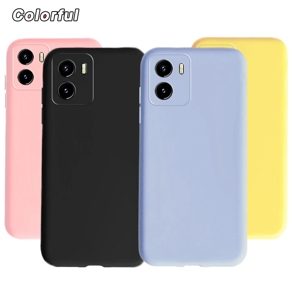 Para Vivo Y15s funda bonita Color caramelo mate funda de teléfono de silicona suave para Vivo Y01 Y 01 contraportada Vivo Y15a Y 15 s bolsas Capa - imagen 2