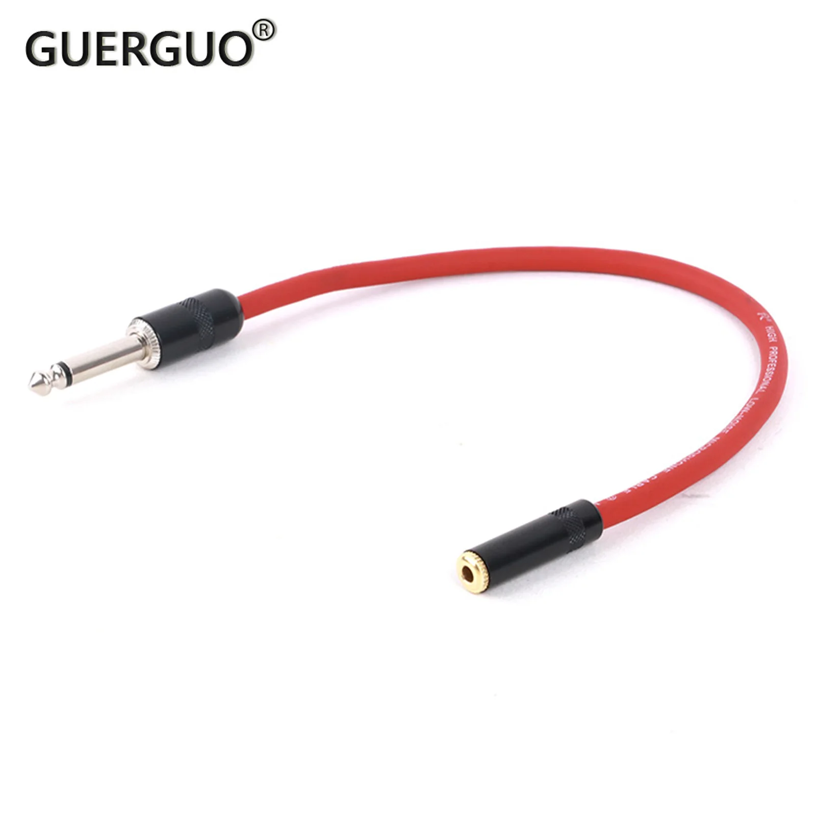 Guguo-conector hembra TRS estéreo de 3,5mm, Cable de 6,35mm Mono TS macho para micrófonos de guitarra, Etc. 0,3 M-15M