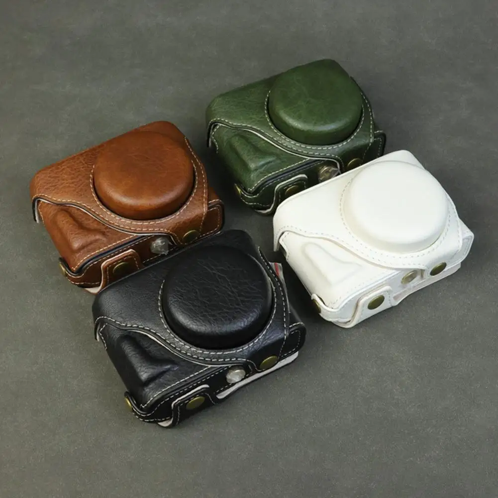 Para Fujifilm X medio Retro PU bolso de cuero para cámara estuche rígido medio con cinta cubierta del cuerpo carcasa cruzada O7Z0 - imagen 4