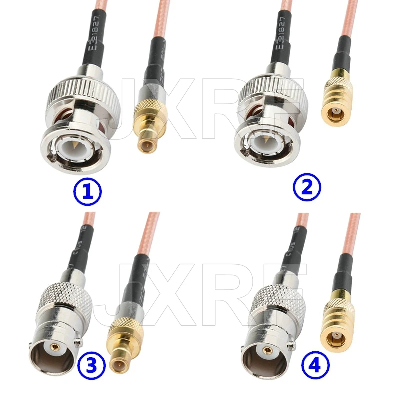 Conector JX BNC macho hembra a conector macho hembra SMB Cable en espiral RG316 Cable Coaxial RF de 10cm-5m