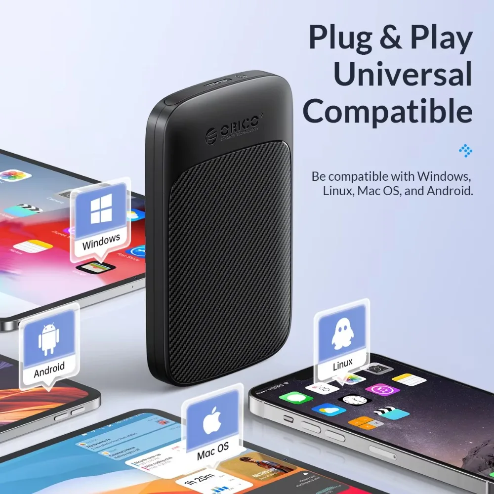 ORICO-carcasa para disco duro tipo C USB3.1, 6Gbps, SATA a USB C, HDD SSD, carcasa para disco duro externo, compatible con UASP para SSD/HDD de 2,5 pulgadas - imagen 5