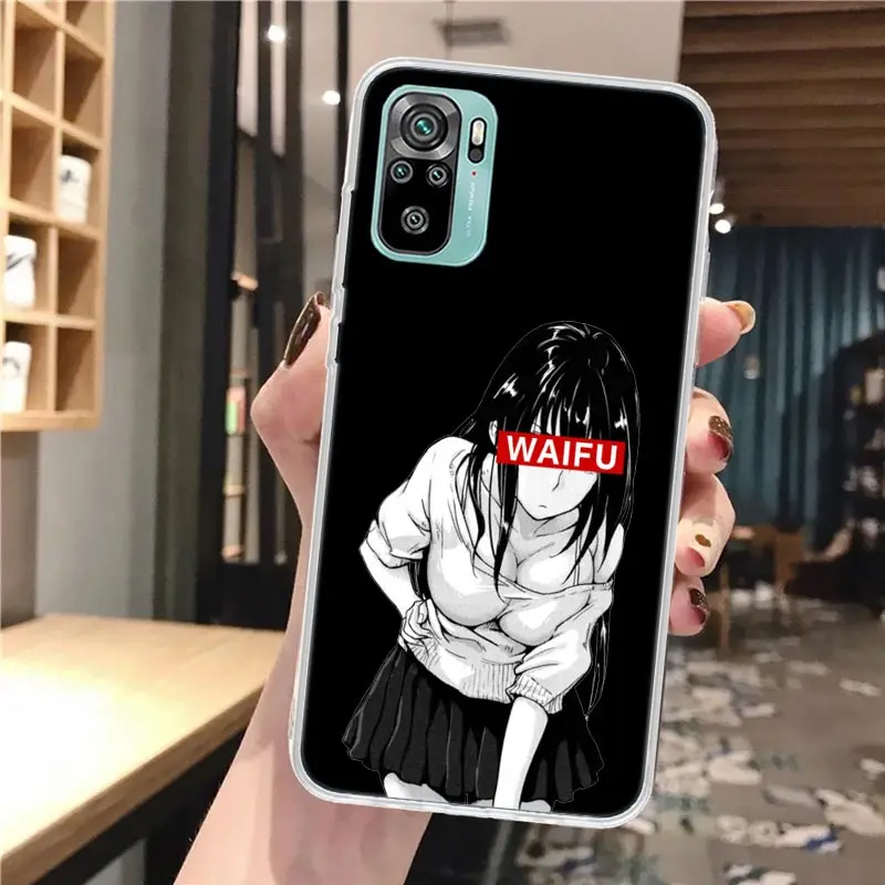 Triste Anime estético Senpai funda de teléfono de silicona para Xiaomi Redmi 12 12C 13 13C 14C 10 10A 10C 9 9A 9C 9T 8 8A 7 7A 6 6A K70 K60 K2 - imagen 2