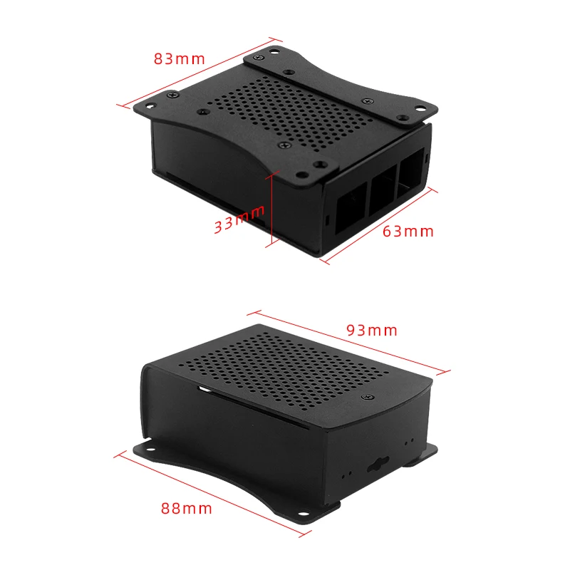 Raspberry Pi 4 Caja de aleación de aluminio Caja de metal con soporte colgante Soporte Ventilador de enfriamiento Destornillador para Raspberry Pi 4 Modelo B - imagen 5