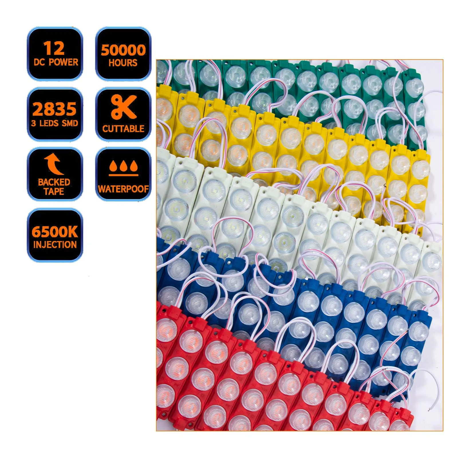 Módulo de luz Led de 20 piezas, luces decorativas impermeables 2835 SMD para carteles publicitarios con cinta adhesiva - imagen 5