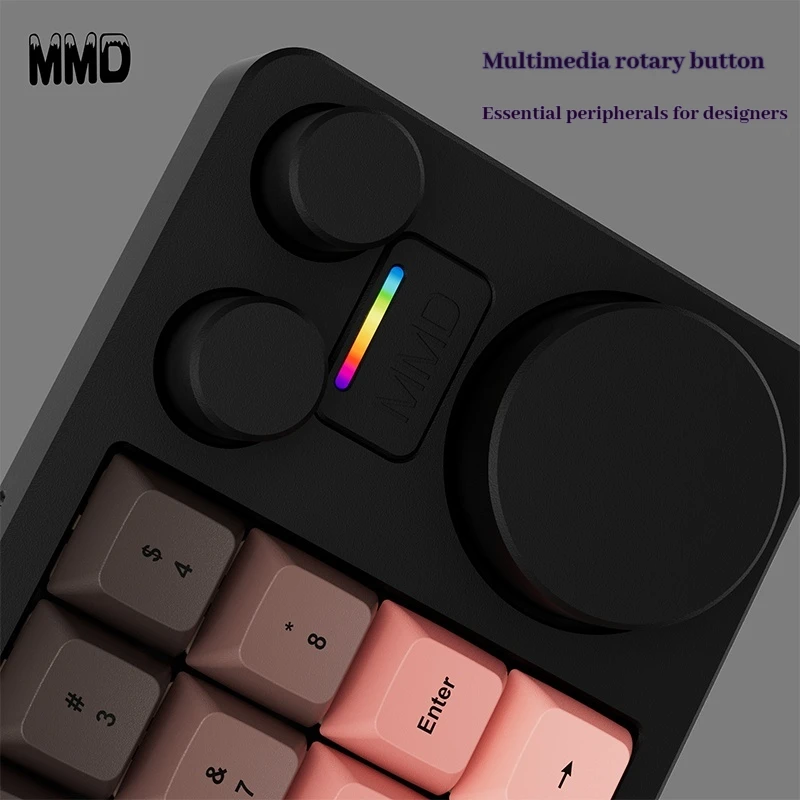 MMD KM16Pro Thri-Mode CNC Teclado mecánico perilla diseñador dedicado tecla de acceso directo PS aluminio Tuotuo juego teclado de oficina personalizado - imagen 4