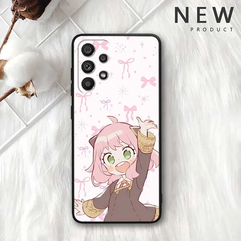 Anya Forger Anime para Samsung Galaxy A54 A55 A56 A70 A71 A72 A73 J4 J6 M02 M11 M12 5G funda de teléfono negra - imagen 5