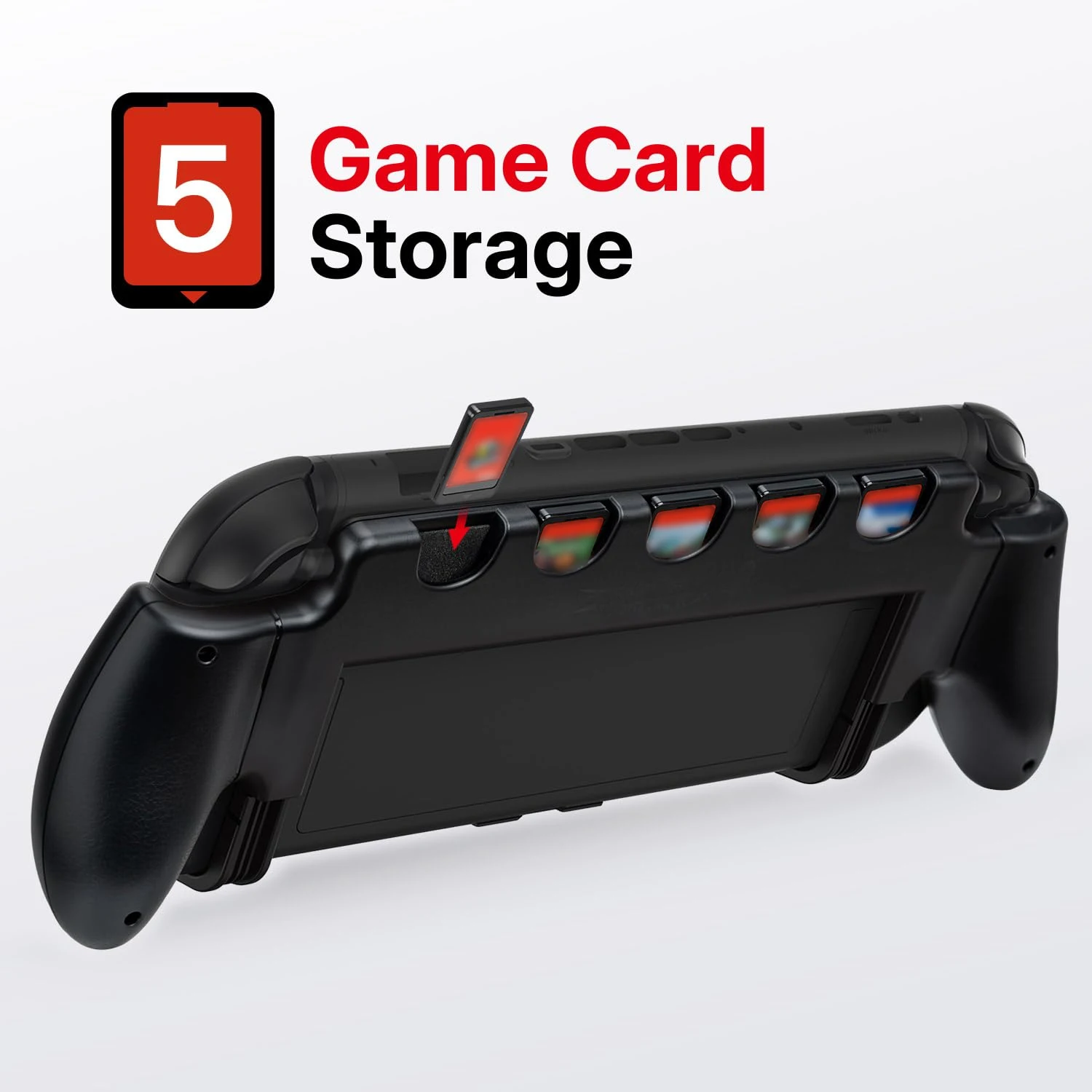 Funda de agarre manual para Nintendo Switch 2, con soporte, funda protectora antideslizante con 5 ranuras para tarjetas de juego, accesorios para Switch 2 - imagen 5