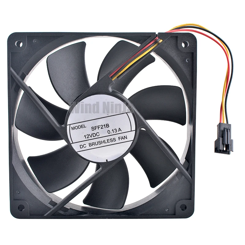 Ventilador de refrigeración SFF12B para chasis, fuente de alimentación de CPU, 12cm, 120mm, 120x120x25mm, DC12V, 0.13A, 3 pines, 1500rpm - imagen 3