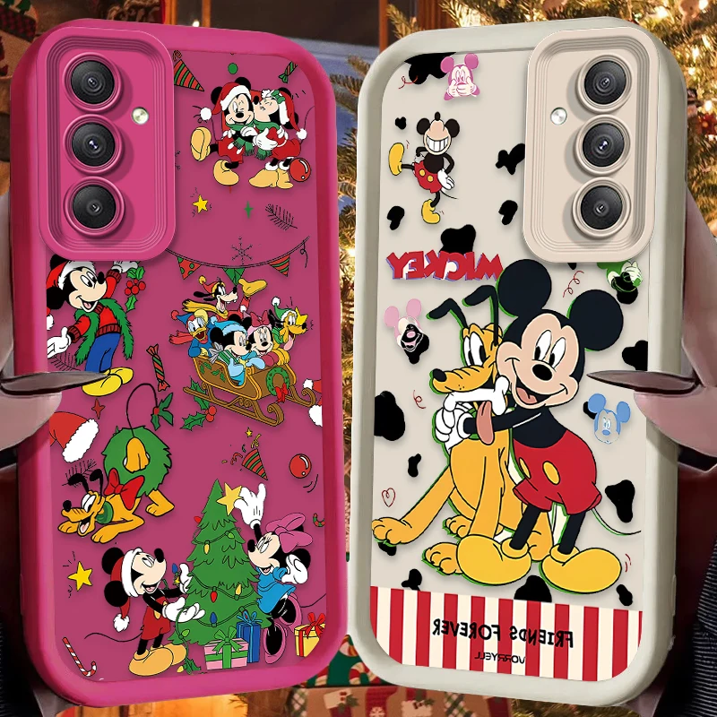 Funda navideña de Mickey Minnie de Disney para Samsung Galaxy A54 A05S A05 A34 A24 A14 A53 A33 A23 A13 A52 A52S A32 A22 A12 A71 A51 A31