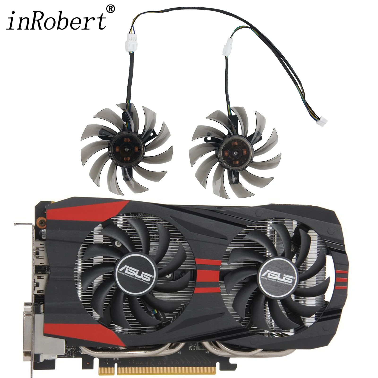 Ventilador de tarjeta de vídeo PLD08010S12HH GTX750Ti, reemplazo para ASUS GTX 660, 750, 760, 1050Ti, Enfriador de tarjeta gráfica, 75mm