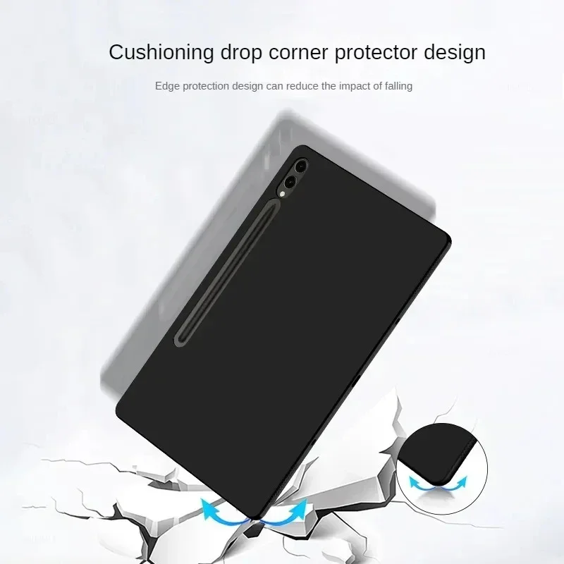 Funda para tableta Samsung Galaxy Tab S10 Plus SM-X820 SM-X826B 12,4, funda protectora trasera de silicona TPU negra - imagen 5