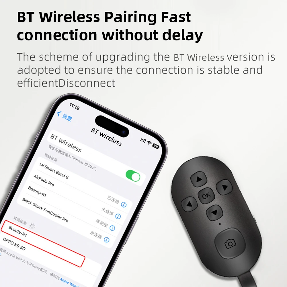 Controlador inalámbrico compatible con Bluetooth, autotemporizador, Control remoto, palo de cámara recargable tipo C, disparador, Selfie - imagen 5