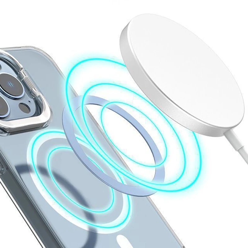 Anillo de placa de Metal magnético para cargador inalámbrico Magsafe, pegatina de hoja de hierro, soporte para teléfono de coche, parche magnético para IPhone12 13 14 15 16 - imagen 2