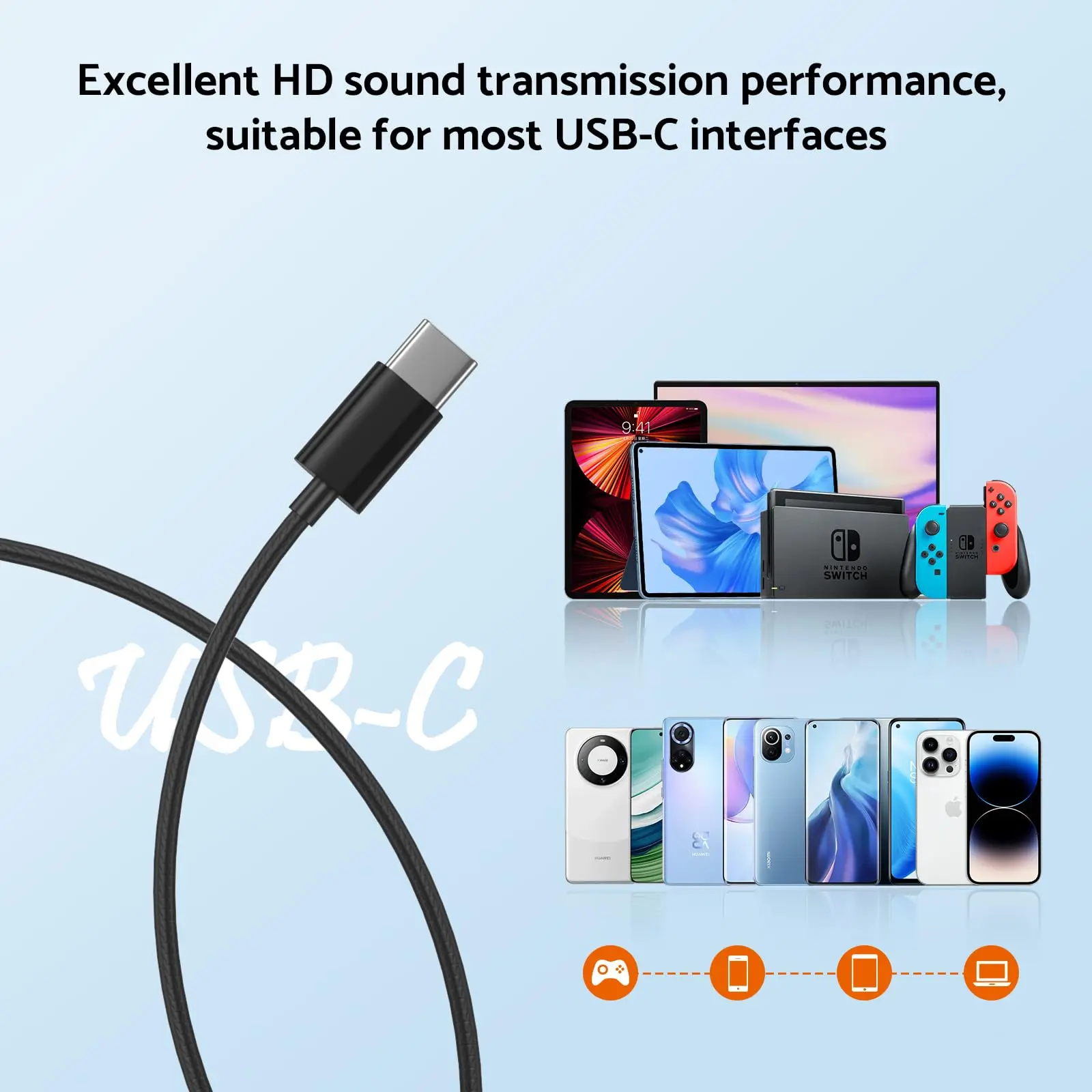Auriculares USB tipo C con Control de volumen estéreo de graves HiFi, intrauditivos con micrófono HD, auriculares con cable de 3,5mm para Galaxy S24 S23 S22 S21 S20 Ultra - imagen 5