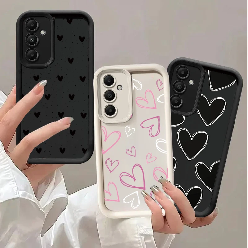 Funda de corazón de amor de dibujos animados Ins para Samsung Galaxy S25 FE S24 S23 S22 S21 S20 Plus Note 20 Ultra 5G S25 Plus S24 Ultra