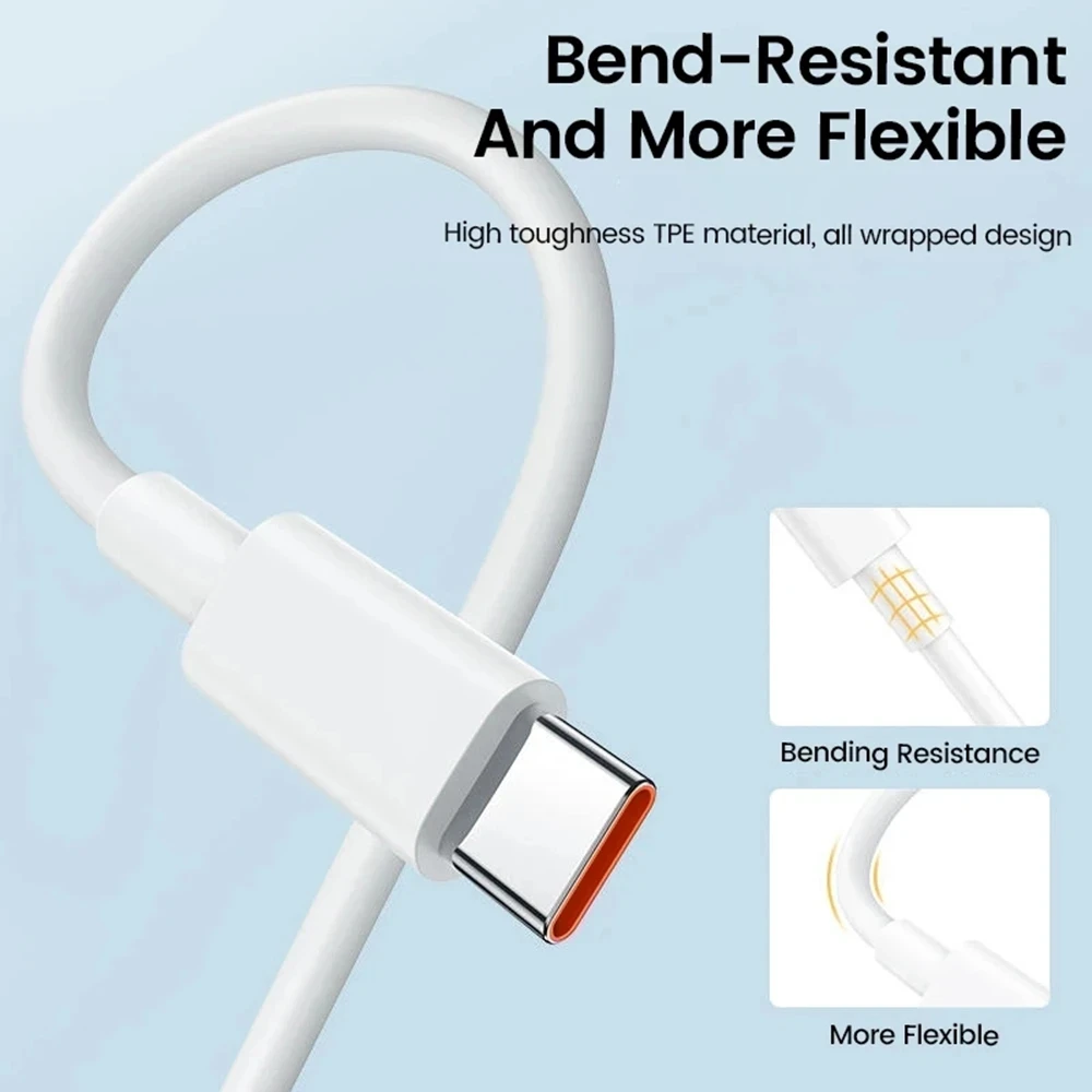 Cable cargador ultra rápido 6A 67W para Xiaomi 11 12 Lite 13T 14T Redmi Note 11T 12T 13 14 POCO X4 X5 Pro Cables de carga USB tipo C - imagen 3