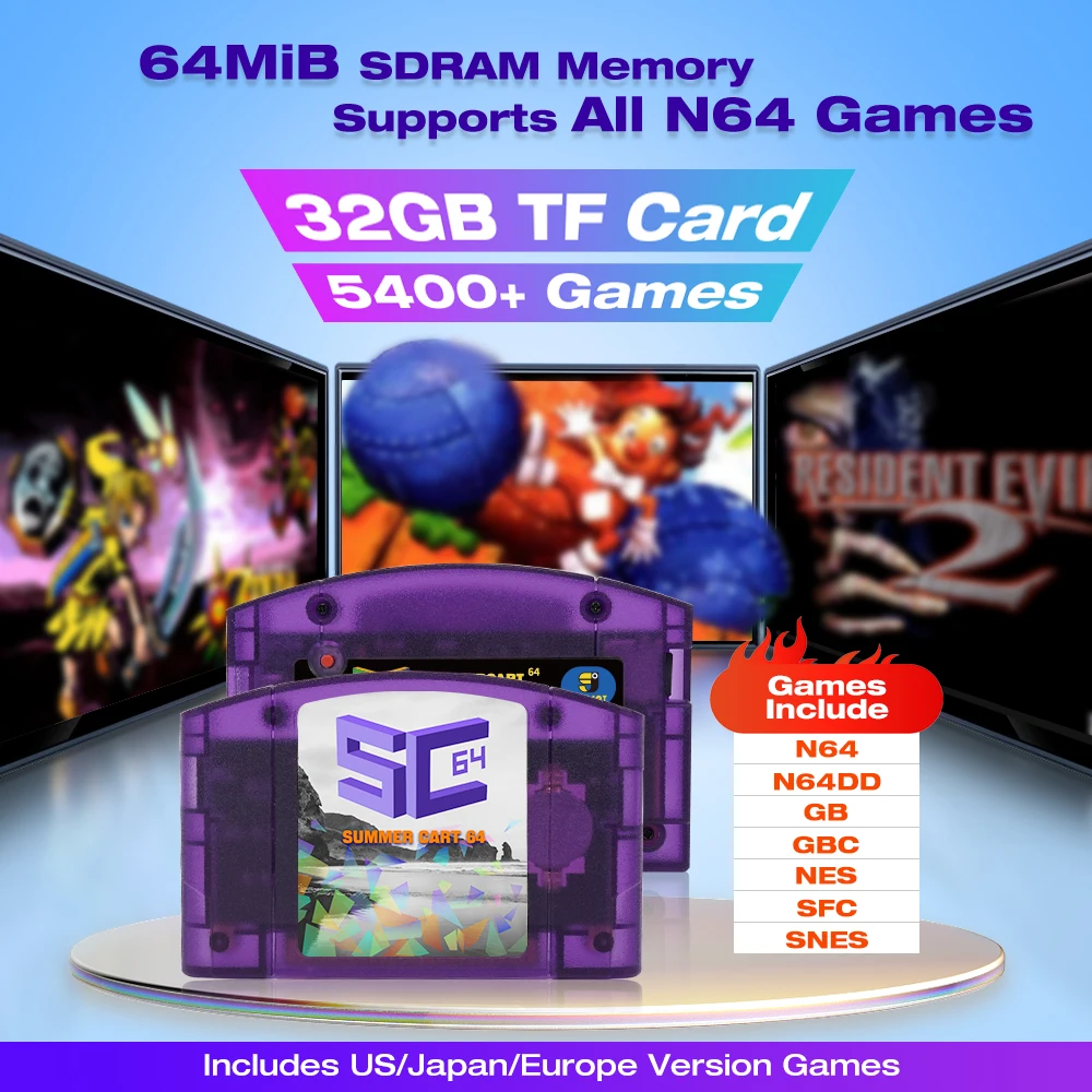 Tarjeta de juego SummerCart64 Open Source N64 para consola de juegos Nintendo 64 con función simulador compatibilidad más de 5400 juegos - imagen 3