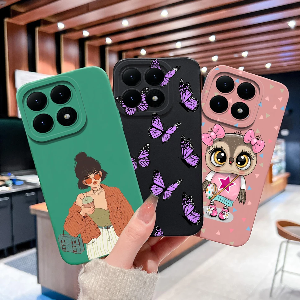 Funda para Xiaomi 15T 15T Pro, bonitos diseños de mariposas, carcasa de teléfono de silicona líquida suave y suave para Xiaomi 15 T, funda ligera