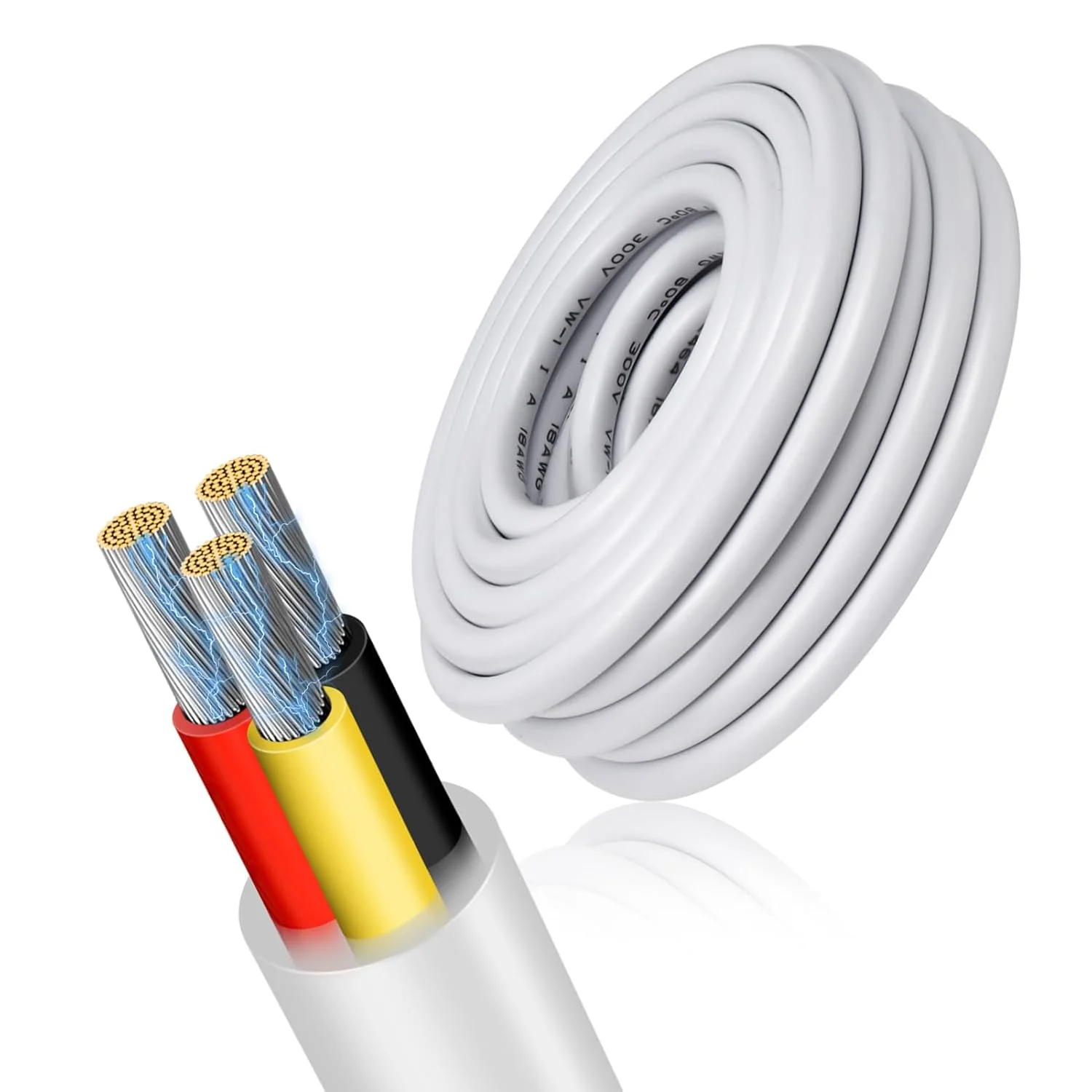 Cable eléctrico de 3 núcleos y 12V, 28 26 24 16 14 18 22 20 AWG, Cable redondo de cobre estañado para tira de luces LED automotrices, Audio de altavoz