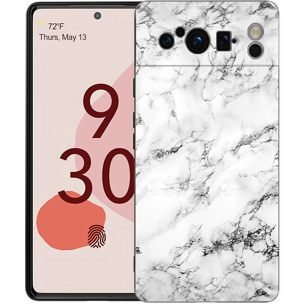Funda de teléfono de mármol para Google pixel 9 8 7 6 Pro 8A 6A 7A 5G, funda negra de silicona a prueba de golpes - imagen 5