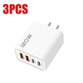 3Pcs US Plug White