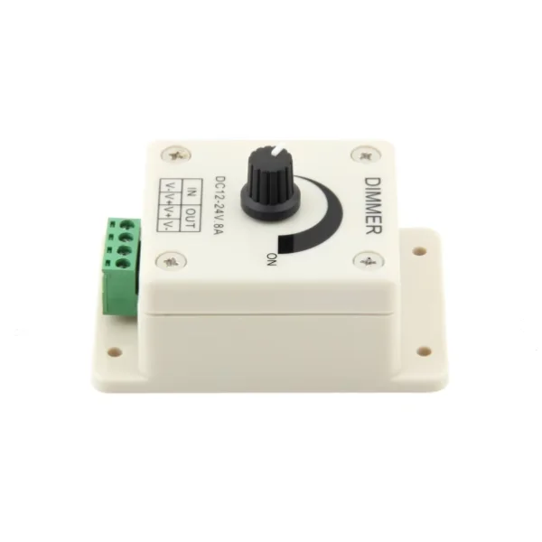 Regulador de intensidad LED, potenciómetro de ajuste Manual, interruptor de perilla, controlador de luz monocromático PWM, 8A, 12V-24V - imagen 2
