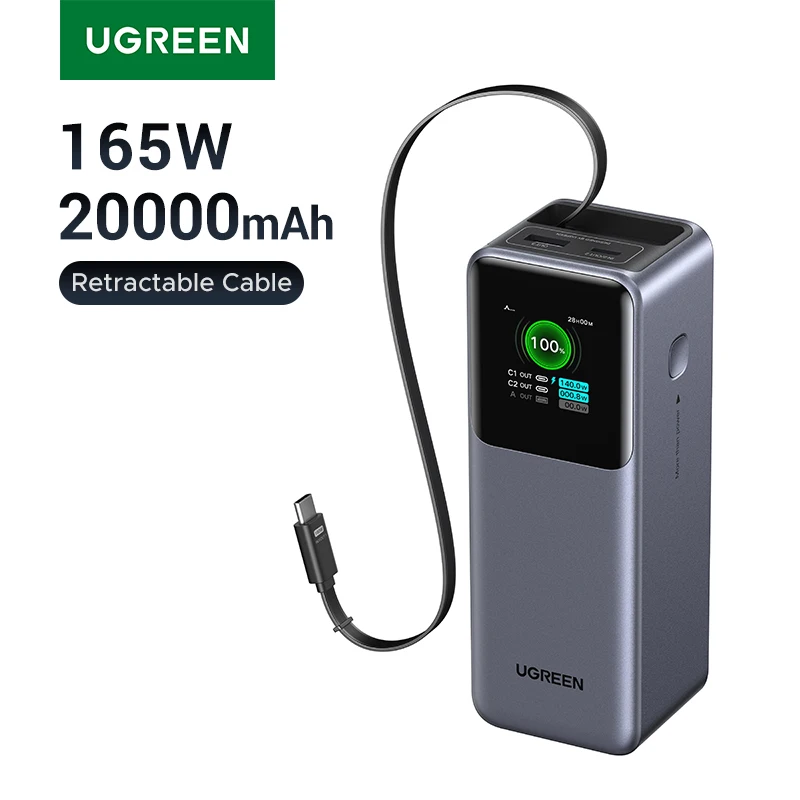 [Certificado KC]UGREEN 165W 20000mAh Power Bank portátil PD batería externa PowerBank para Macbook Pro 140W 100W carga rápida - imagen 2
