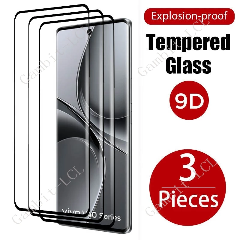 3 uds 9H 3D vidrio templado curvo para Vivo V40 Pro en VivoV40Pro VivoV40 V40Pro 5G 6,78 "película protectora de pantalla