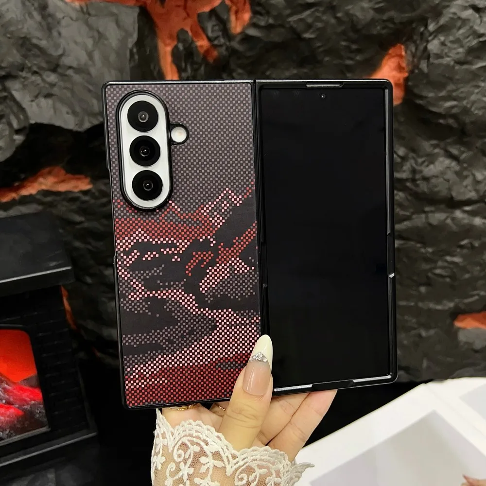 Para Samsung Galaxy Z Fold 7 funda dura de fibra de carbono carga inalámbrica magnética funda protectora trasera para Z Fold 7 6 5 4 Shell - imagen 5