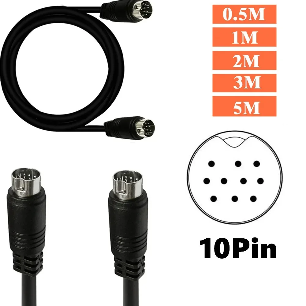 Cable DIN de 10 pines, conector adaptador DIN macho a macho de 10 pines para televisión, VCR, DVD, envío directo, 0,5 M, 1M, 1,5 M, 3M - imagen 2