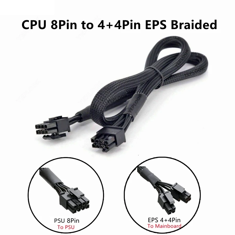 PSU-Cable de fuente de alimentación de 8 pines a 4 + 4 pines EPS ATX12V CPU para Gigabyte GP-UD750GM, GP-UD850GM, GP-UD1000GM, unidad de alimentación Modular dorada - imagen 3