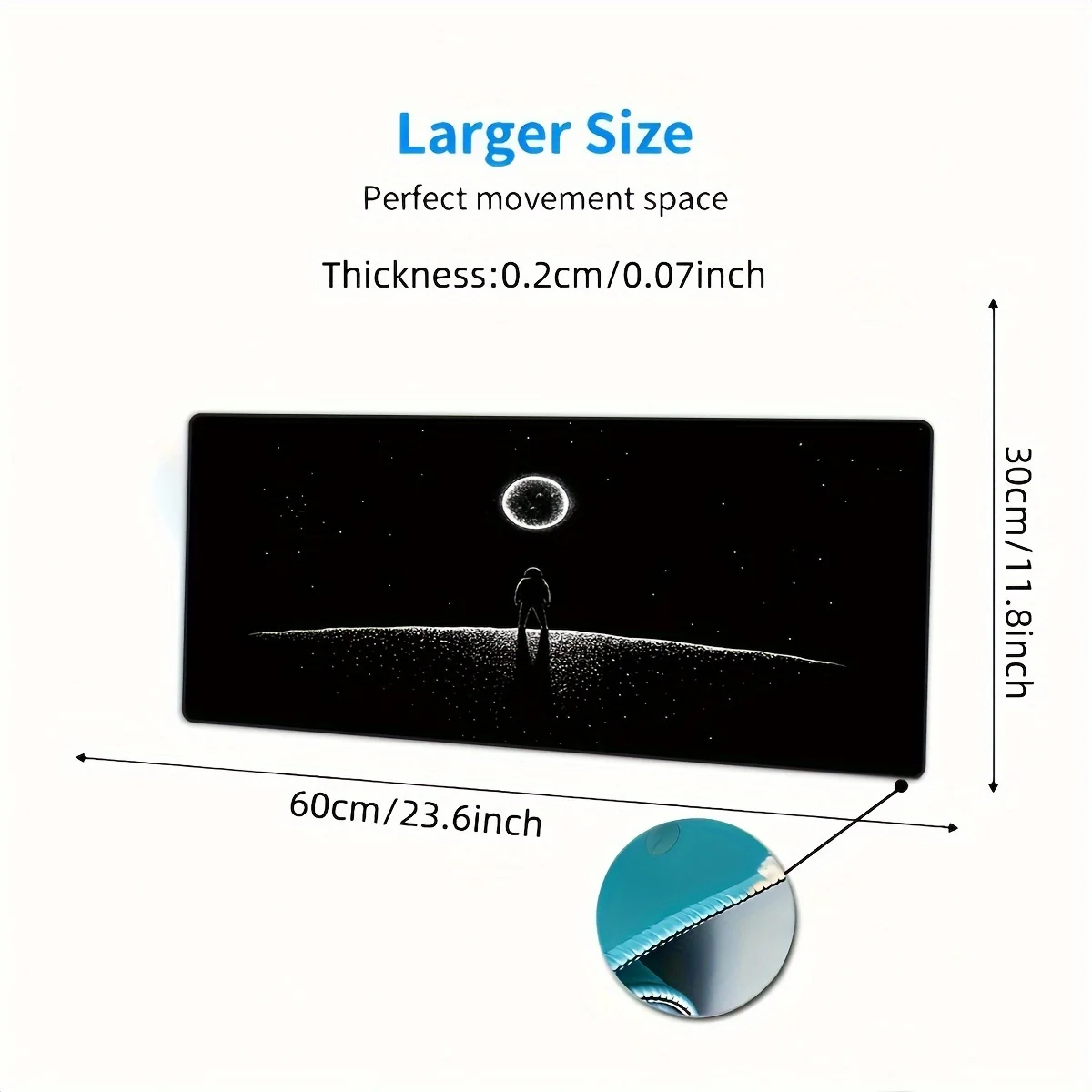 Alfombrilla de ratón de juego Astronaut Moon, alfombrilla de escritorio de goma antideslizante, regalo de oficina, accesorios de escritorio para reproductor de juegos, alfombrilla para teclado - imagen 5