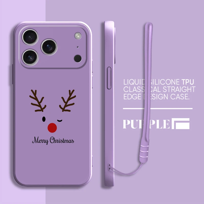 Funda blanda para iPhone 7 8 XS XR 11 12 13 Pro Max 16 14 15 Plus 16e 17 Air elementos navideños lindos - imagen 2