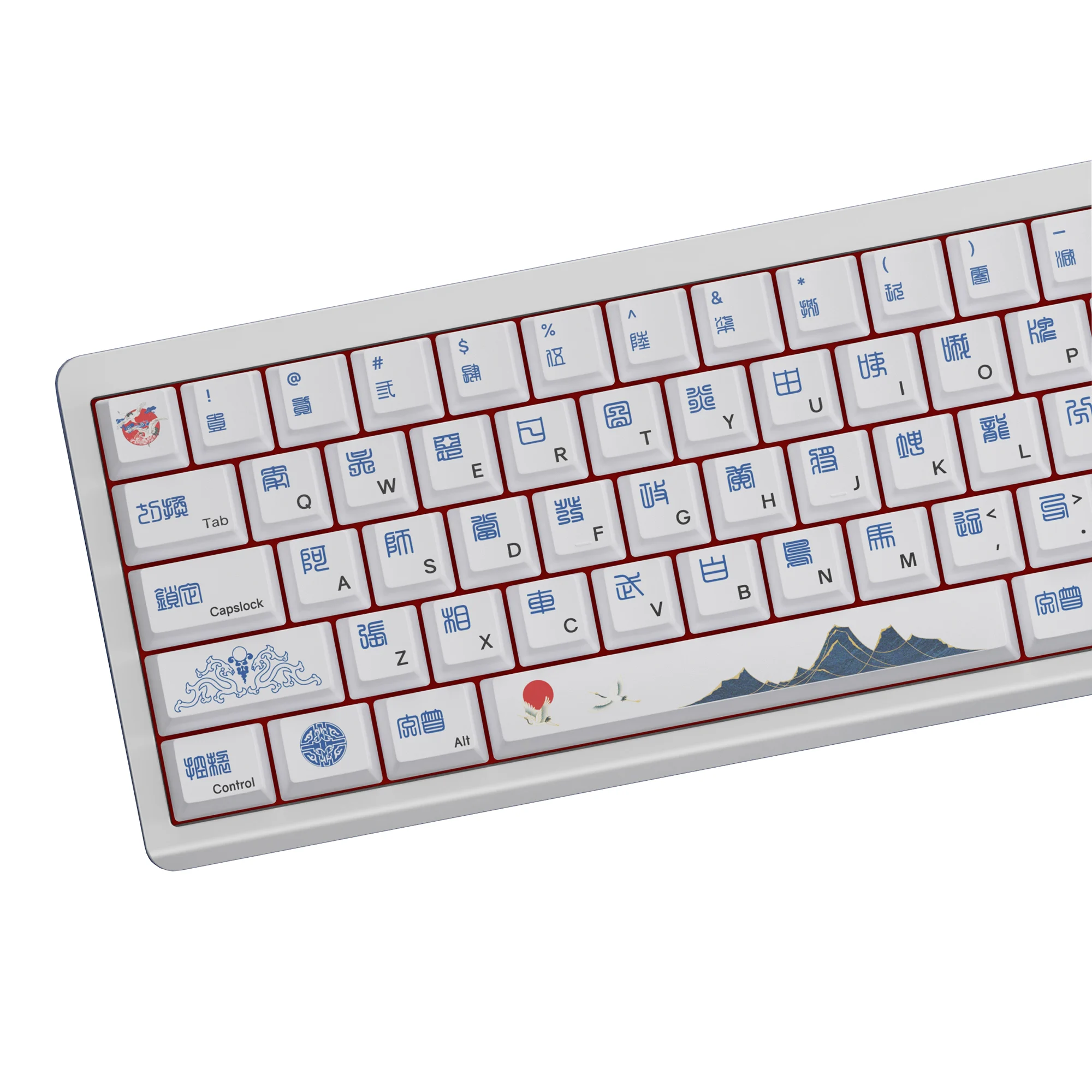 YMDK 131 teclas con tema del zodiaco chino, perfil de cereza, sublimación de tinte PBT, teclas novedosas para teclados mecánicos MX