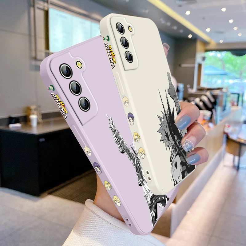 Funda de teléfono My Hero Academia para Samsung Galaxy S24, S23, S22, S21, S20 Pro, FE Plus, Ultra líquida, cubierta de cuerda izquierda - imagen 3