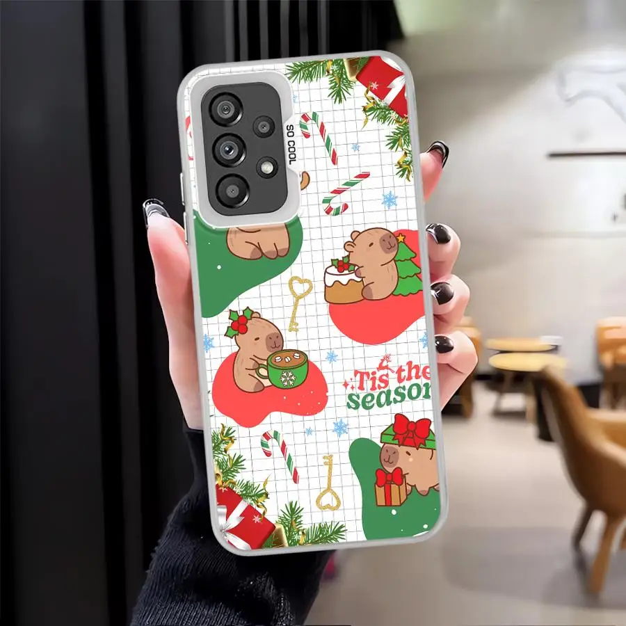 Funda trasera de teléfono para Xiaomi Redmi A5 A1 A2 Plus 14C K60 9C 10C 13C 9T 12C lindo capibara de Navidad - imagen 3