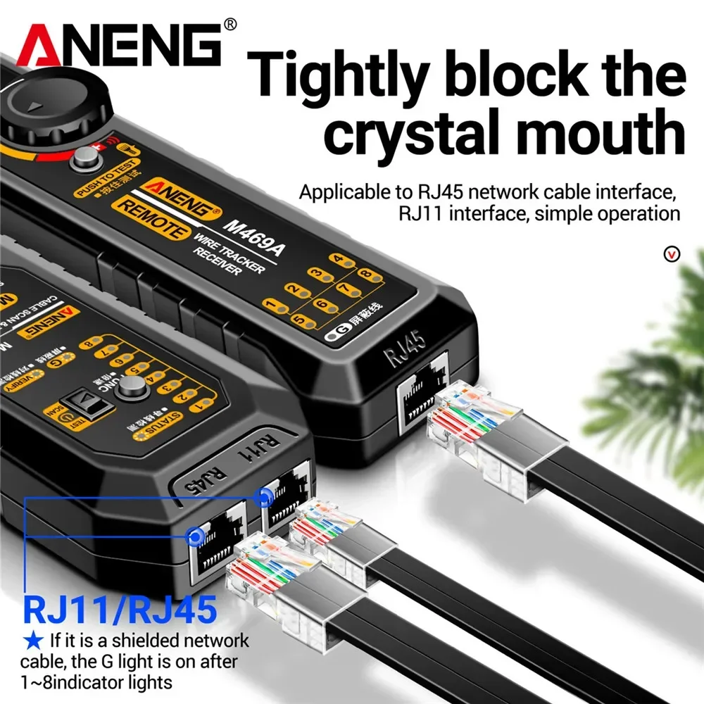 Probador de Cable de red RJ45 RJ11 ANENG M469A, analizador de red, probador de Cable LAN, rastreador de cables, Detector de tóner, herramientas de prueba de línea - imagen 3