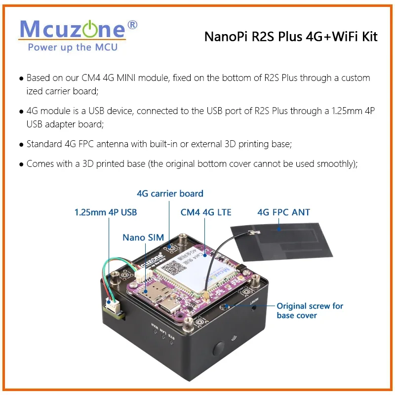 Kit NanoPi R2S Plus 4G y WiFi, RK3328 openwrt Ubuntu 1GB DDR y 32G eMMC - imagen 3