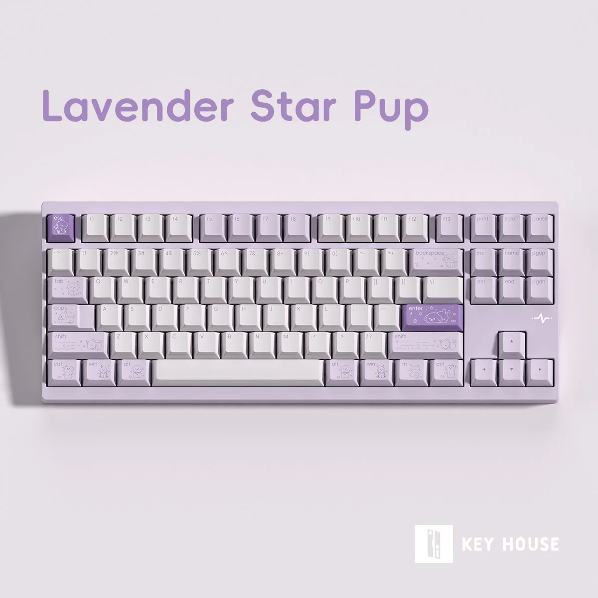 Púrpura Rosa estrella perro Keycap cereza Pbt sublimación púrpura Keycap 133 teclas 7U/2.25U/2.75U barra espacial Alice diseño Keycap - imagen 4