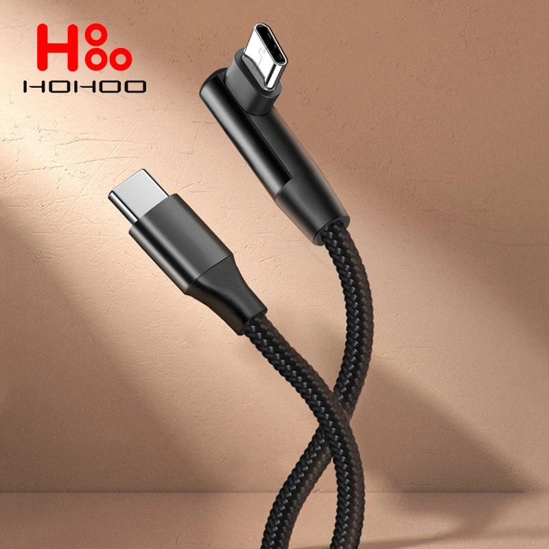 Cable USB C A C de 100W 90 grados PD 4.0 3.1 para iPhone 15 pro Max + mini Xiaomi Huawei p60 50 40 30 mate 60 50 40 30 MacBook Air iPad pro 12.9 11 10.2 cable de datos de carga rápida C