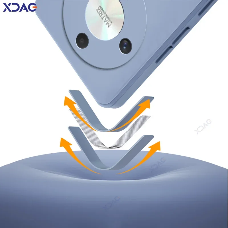 Funda de teléfono de silicona líquida cuadrada Original para Honor Magic 6 Lite X9B HonorX9B Magic6Lite 5G 360 funda suave anticaída a prueba de golpes - imagen 4