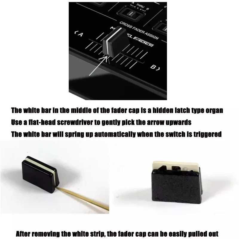 Pioneer Silver Fader Cap Juego de 3 piezas: accesorios de perilla vertical de corte horizontal/desvanecimiento de canal/volumen - imagen 5