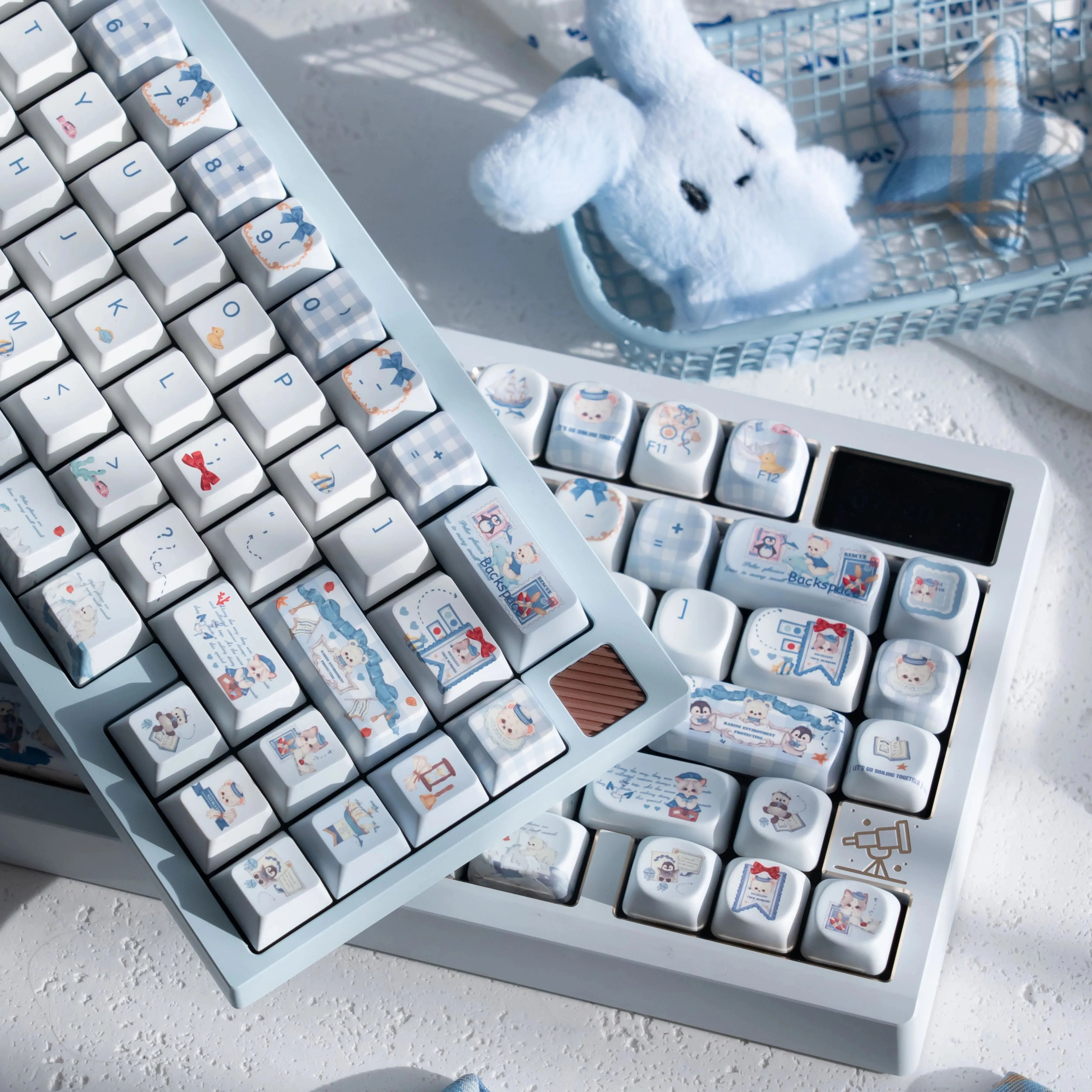 Bonitos teclas de animales de hielo extremo, teclas de perfil Cherry/SOA, tapa de teclado de Anime personalizada PBT para teclado mecánico, regalo, reposamanos