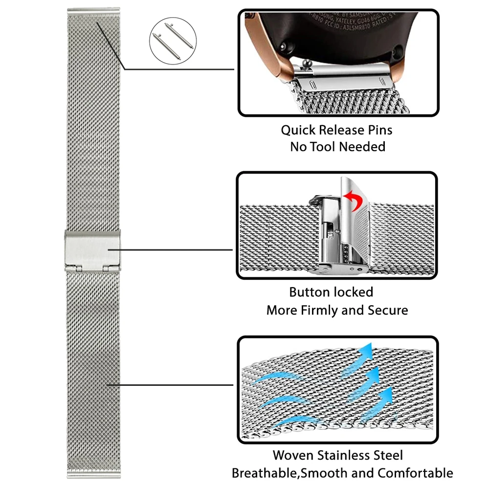 Correa de acero inoxidable de 20mm y 22mm para pulsera Haylou Solar Lite para reloj Haylou 2 Pro/Plus RT3/GST Lite/RS4 Plus/RT LS05S - imagen 5