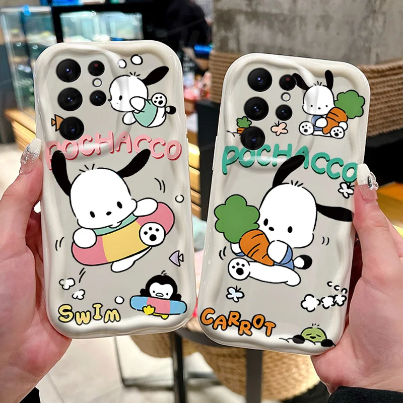 Funda bonita con ondas 3D de Hamburgo Pochacco para Samsung Galaxy S24 Ultra S23 S22 Plus S21 S20 FE A25 A55 A35 5g, funda de silicona a prueba de golpes - imagen 2