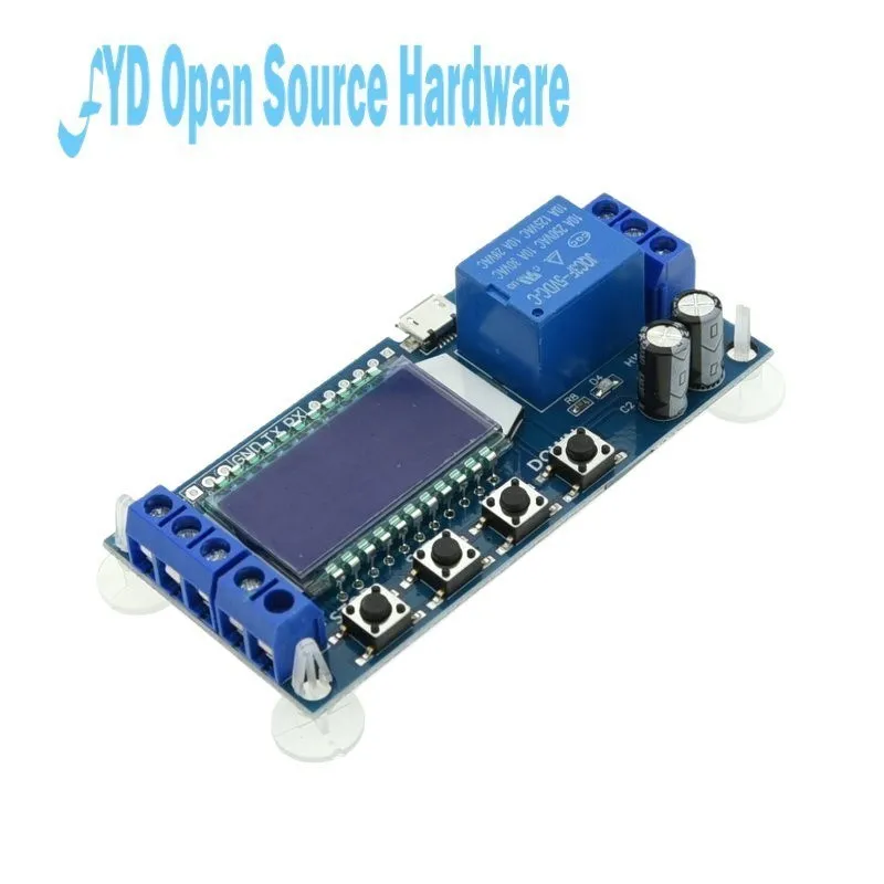 Módulo de relé de retardo XY-LJ02, pantalla LCD de tiempo, Micro USB Digital, 6-30V, temporizador de Control, interruptor, módulo de ciclo de disparo, placa de Control